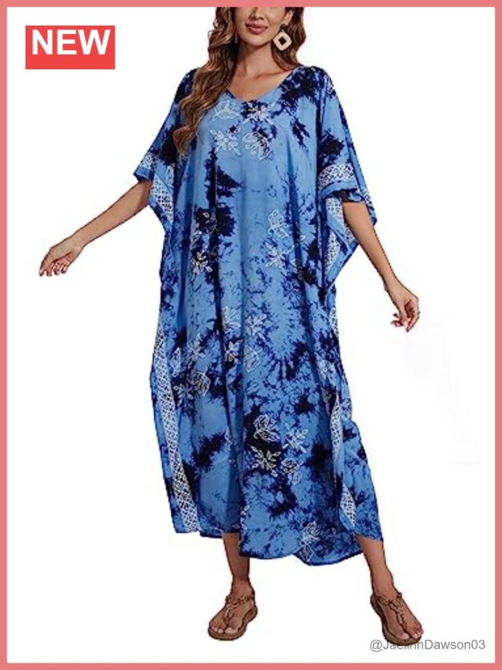 Hand Blocked Batik Rayon Caftan Kaftan Loungewear Maxi Dress Plus Size